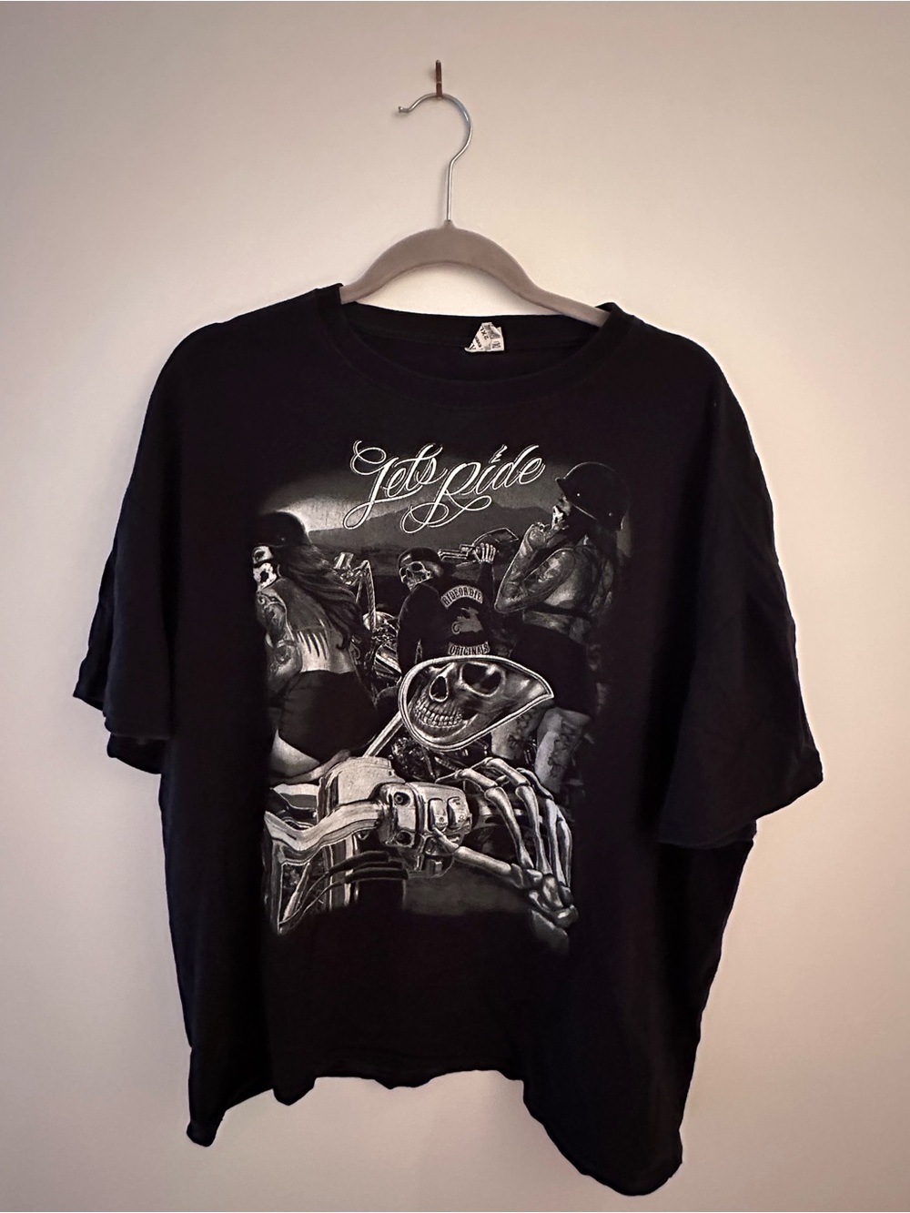 Black 'Let's Ride' Graphic T-Shirt